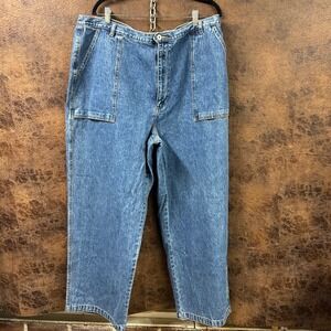 Vintage‎ LA Blues Wide Leg Lower Leg Pocket Blue Denim Jeans RARE FIND Size 24
